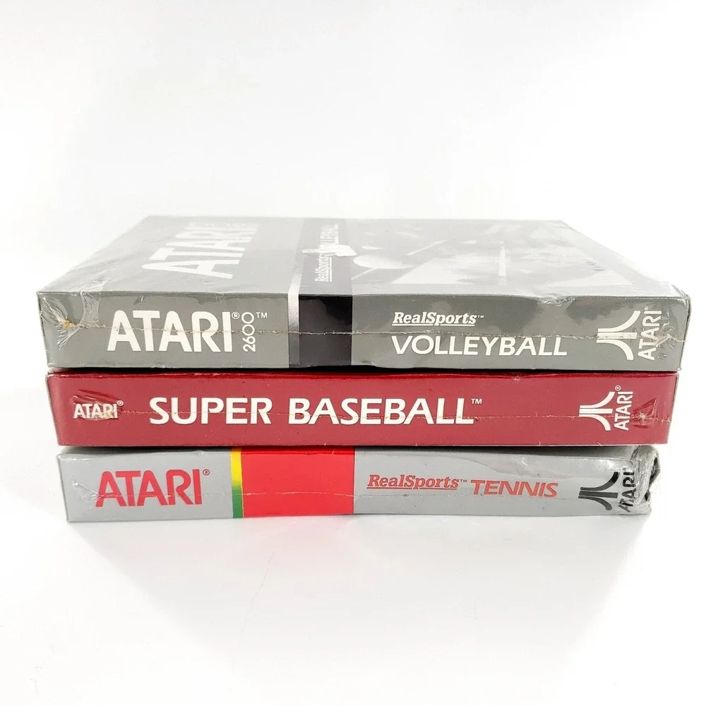 Atari 2600 Games Lot Of 3 RealSports Volleyball, Tennis, Super Baseball DAMAGED